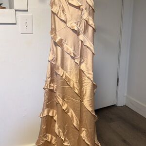 Show Me Your Mumu Gold Ruffled Bridesmaid Dress
